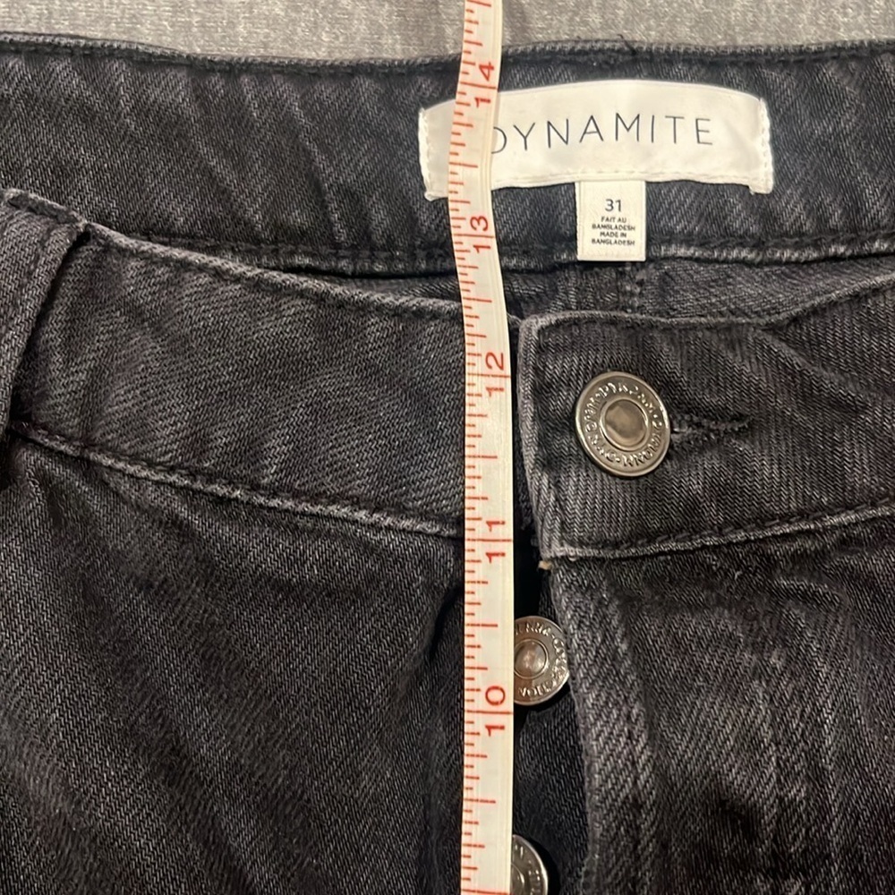 Dynamite high rise rolled hem black jean mom shorts 31 - Picture 8 of 8